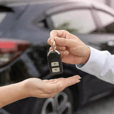 Car key handover for your Rajasthan journey
