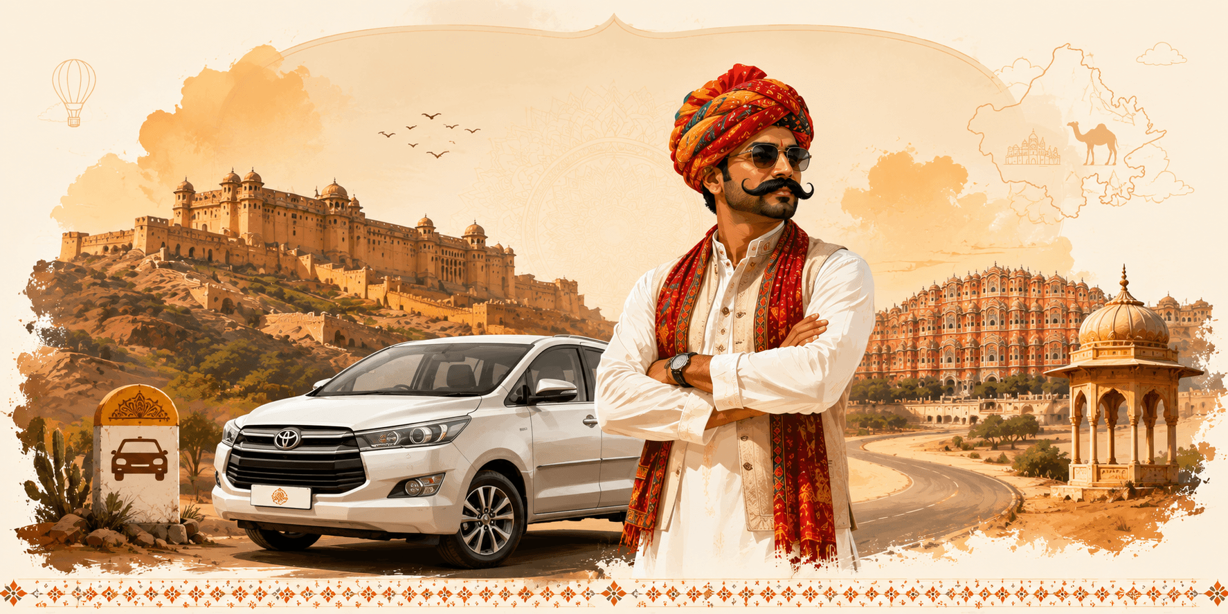Car rental across Rajasthan with professional drivers